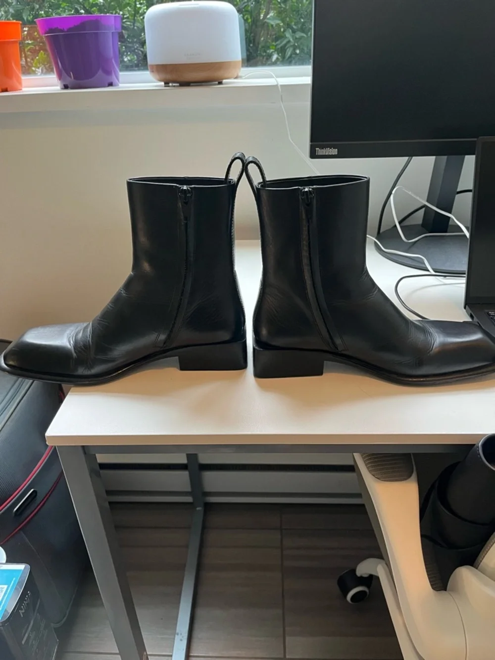 Alexander Wang Black Leather Women's Ankle Boots - Picture 11 of 12